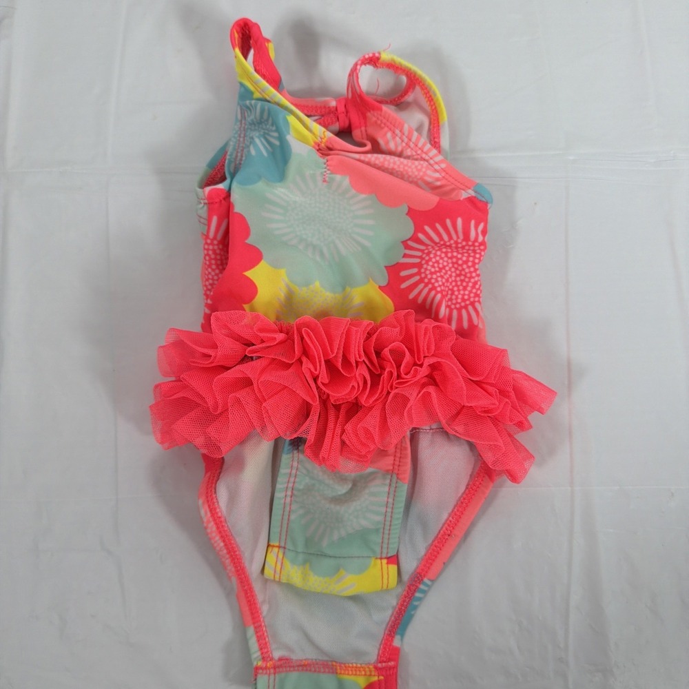 Cat & Jack baby girl floral swimsuit 3-6 Mo pink tutu